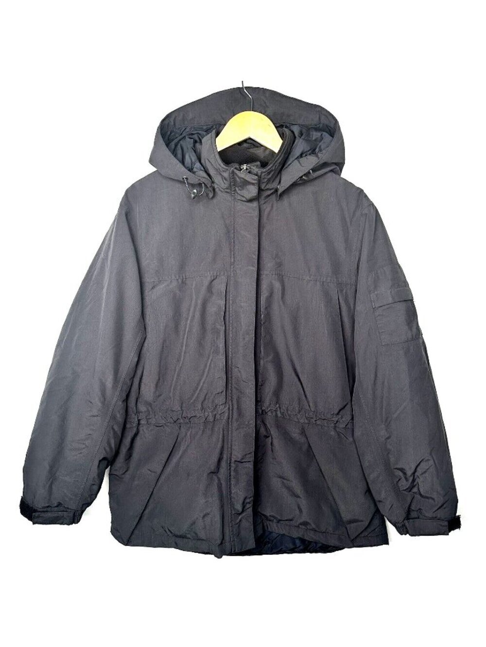 Eddie Bauer WeatherEdge Insulated Parka Womens L Black Hooded Warm Winter Coat